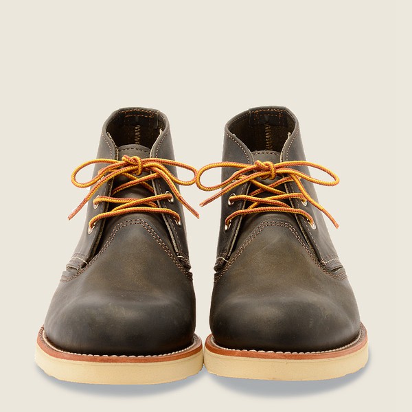 Red Wing Mens Heritage Shoes - Work - Chukka Rough & Tough Leather - Dark Grey - OTR987620